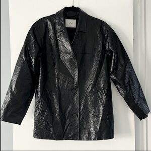 Aritzia Wilfred Faux Leather Blazer Jacket Black Size S